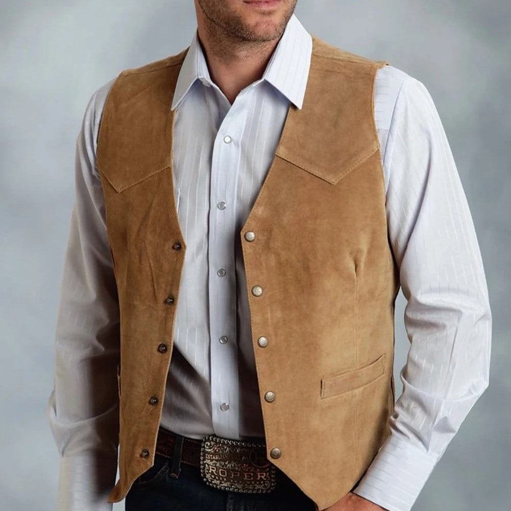 Gilet Sans Manches Daim Homme