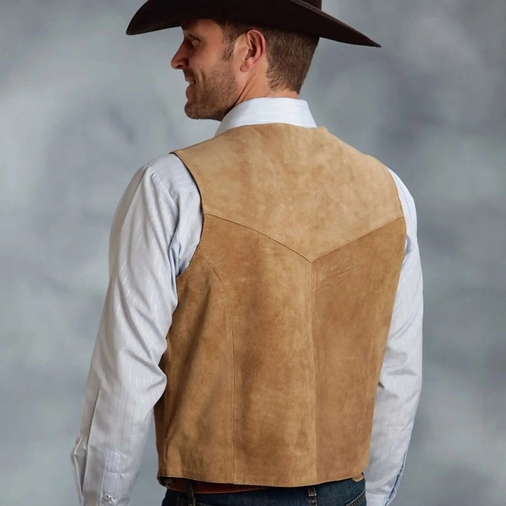 Gilet en daim chèvre velours avec col revers - Ralph