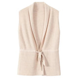 Gilet Sans Manches Long Beige