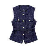 Gilet Sans Manches Bleu Marine Femme