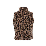 Gilet Léopard Zippé Femme