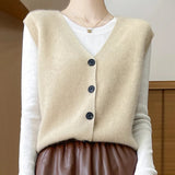 Gilet Sans Manches Laine Beige