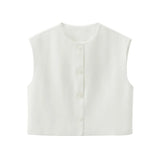 Gilet Sans Manches Costume Blanc Femme