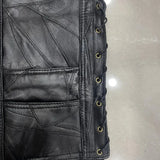 Gilet Sans Manches Cuir Biker