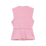 Gilet Boutonné Rose