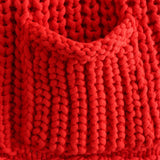 Gilet Sans Manches Rouge Tricoté