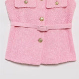 Gilet Boutonné Rose