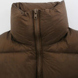 Gilet Marron Matelassé Coupe Courte