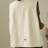 Veste Sans Manches Design Beige