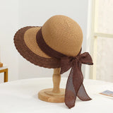 Chapeau de Paille Noeud Papillon Marron