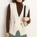 gilet blanc merinos femme