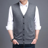 gilet gris laine sans manches homme