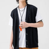 Gilet Noir Tricoté Homme