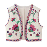 gilet sans manche fleuri