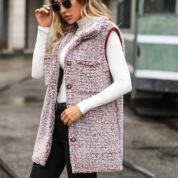 gilet sans manche imitation mouton