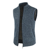 gilet sans manche maille bleu