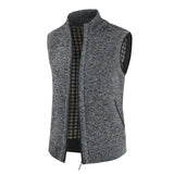 gilet sans manche maille gris