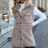 gilet sans manche moumoute beige