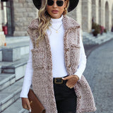 gilet sans manche moumoute camel