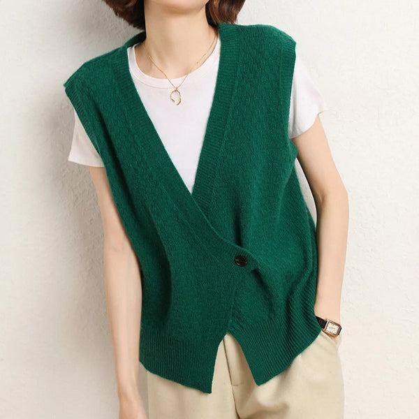 gilet sans manche vert femme