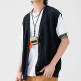 Gilet Noir Tricoté Homme