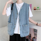 Veste en Jean Sans Col Femme