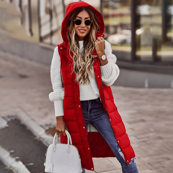 manteau matelassée rouge femme