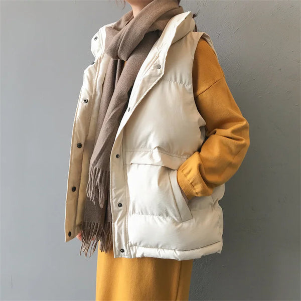 parka sans manche beige