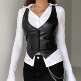 petit gilet cuir femme