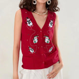 Pull de Noël moche pour femme - Motif Père Noël amusant - Pull Pull de Noël moche pour femme - Motif Père Noël amusant - Pull