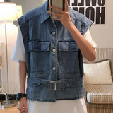 veste en jean avec ceinture