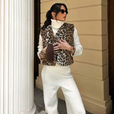 veste sans manche leopard hiver