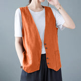 veste sans manche orange femme