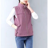 veste violette sans manche femme